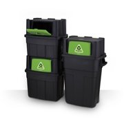 Stackable Recycle Bin with lid, 50L, Plastic File Cabinet: Streamlined  Office Storage