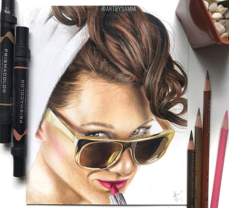 How to use MARKERS with COLORED PENCILS - Drawing Realistic