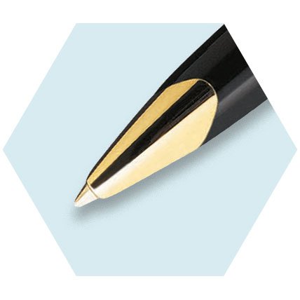Closeup of a Carene rollerball pen tip.