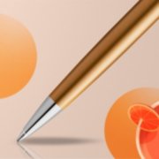 An angled Hemisphere Anniversary pen with pen tip on a surface. image number 5