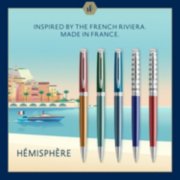 Five Hemisphere Anniversary pens over an illustration of a beach with text that reads “Inspired by the French Riviera. Made in France.” image number 8