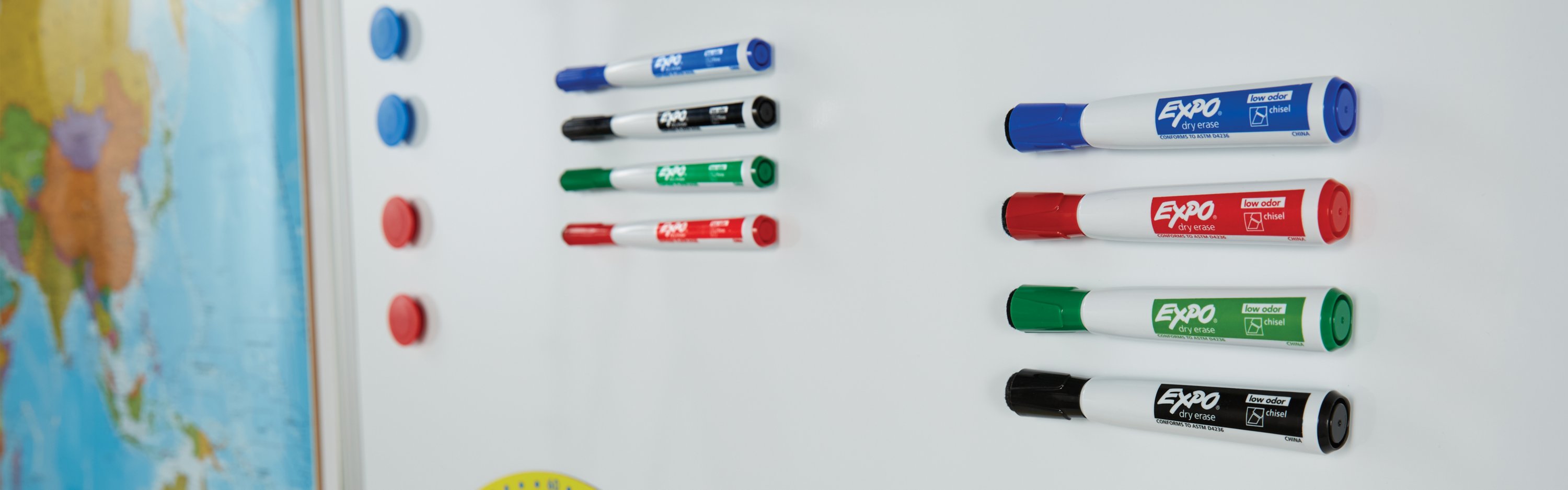 Expo markers on whiteboard