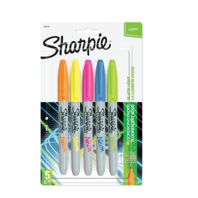 Sharpie Permanent Markers, Neon, Fine Point