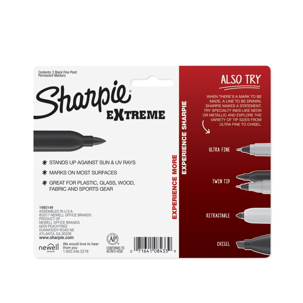 Black Sharpie Extreme Permanent Markers 1 Set of ‎4-Count 