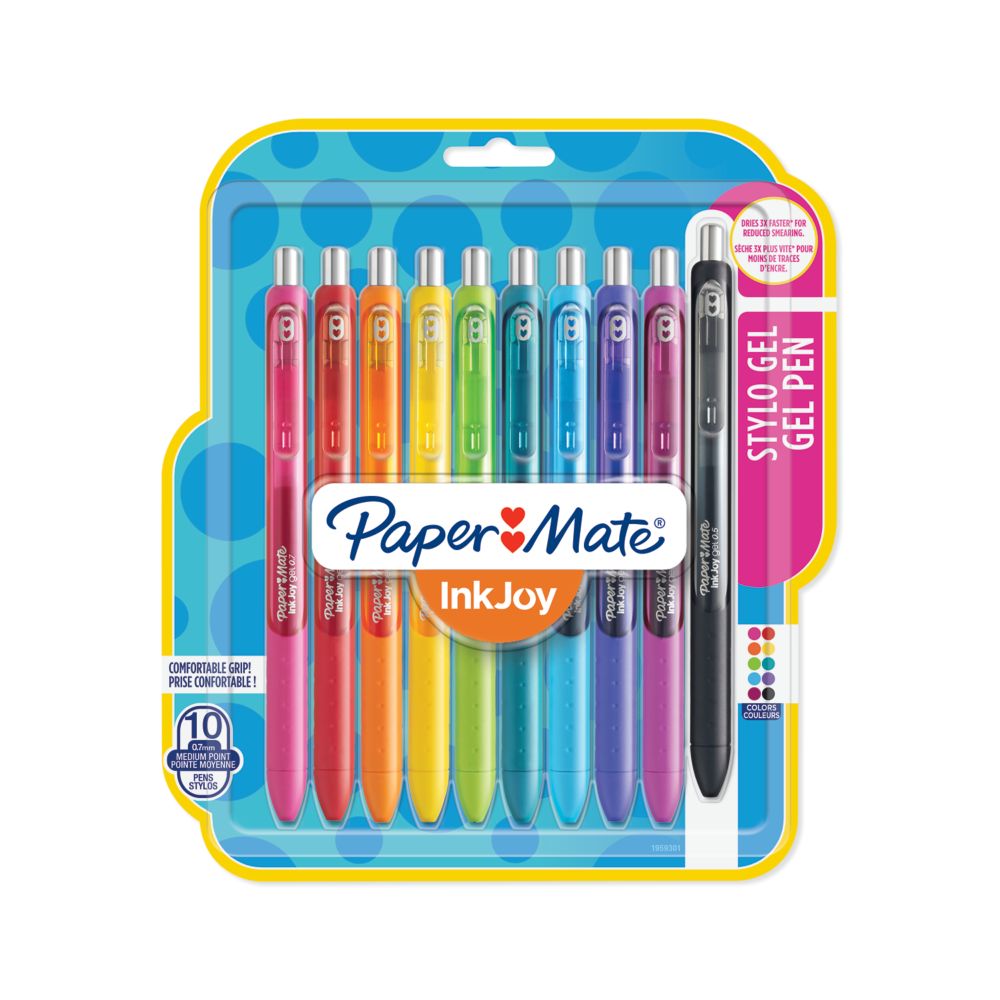 Paper Mate Gel Pens InkJoy Pens Medium Point Assorted 10 Count