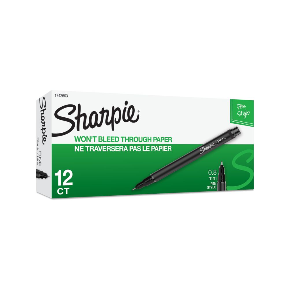 Sharpie® Porous Art Pens, Fine Point, 0.4 mm, Black Barrel, Assorted Ink  Colors, Pack Of 24