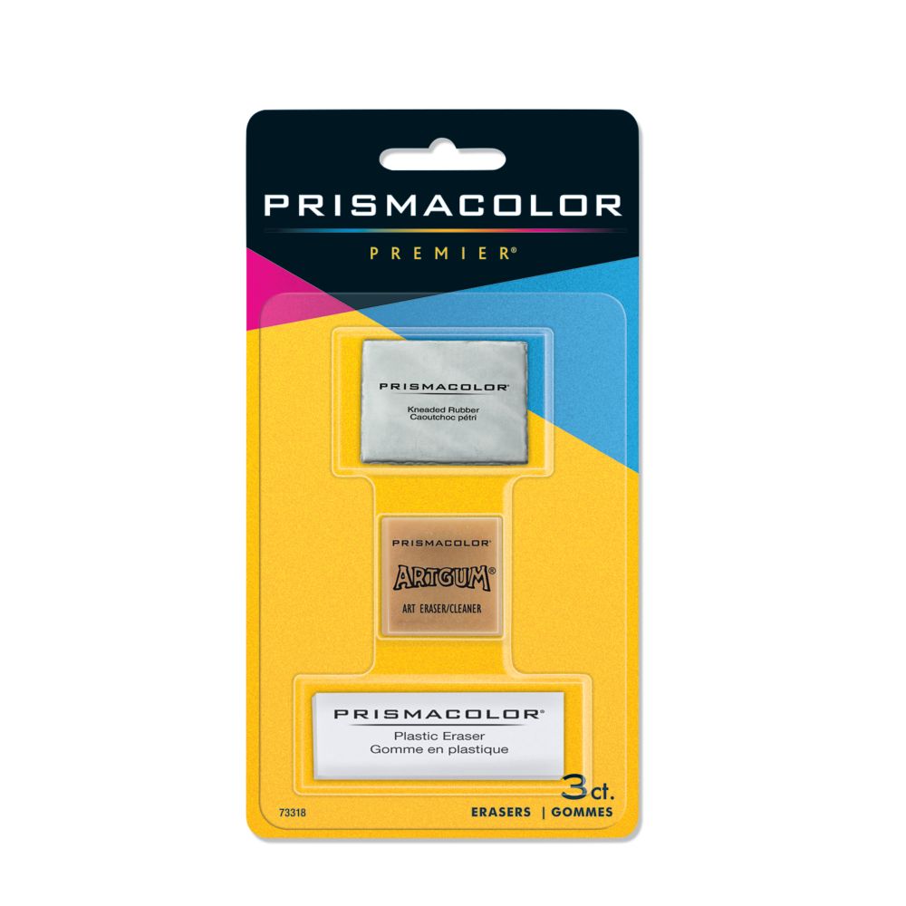 Prismacolor Design Multi-pack Art Erasers by Sanford. Includes Design Kneaded  Rubber, Design 2000 Plastic Eraser, Gum Eraser. Size Large. 