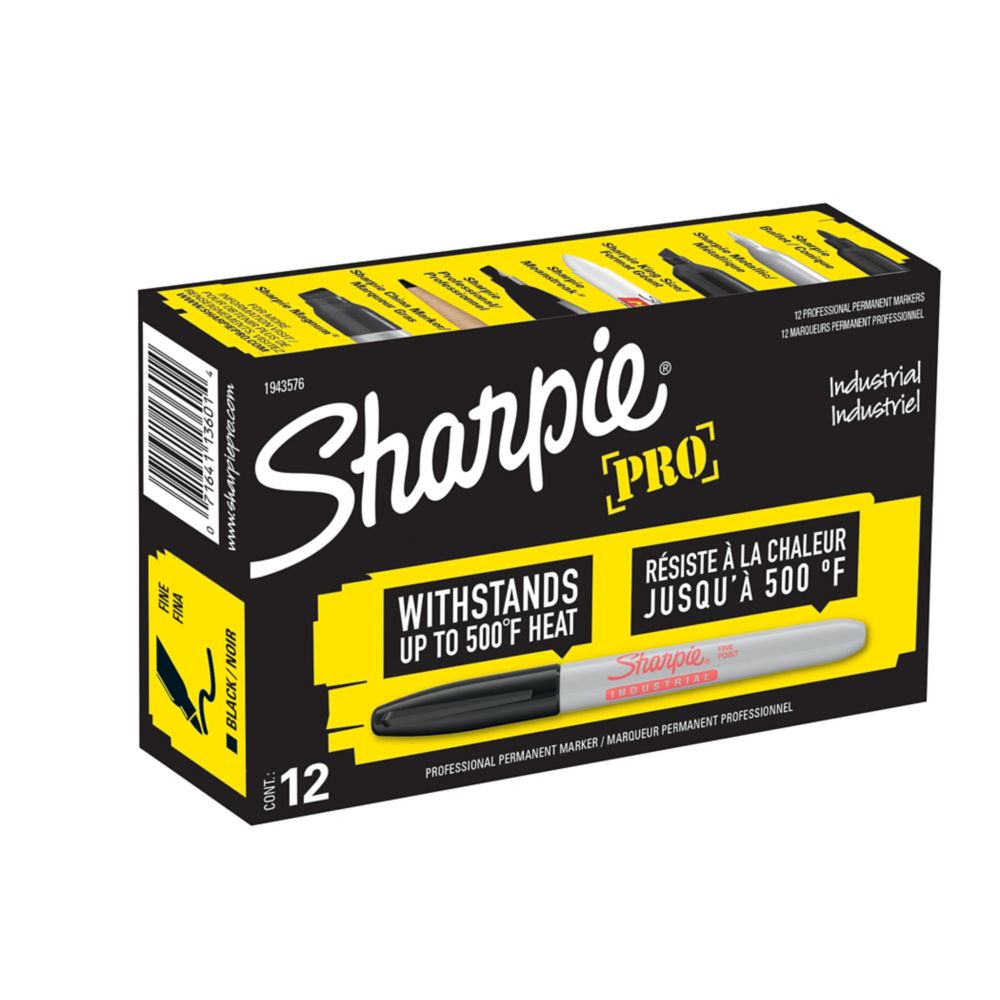 Sharpie Permanent Markers, Ultra Fine Point, Black, 12 Count