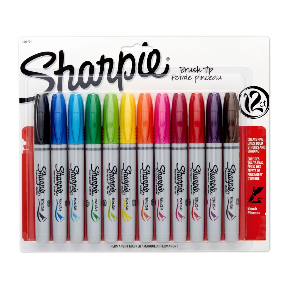 Sharpie Permanent Markers, Brush Tip