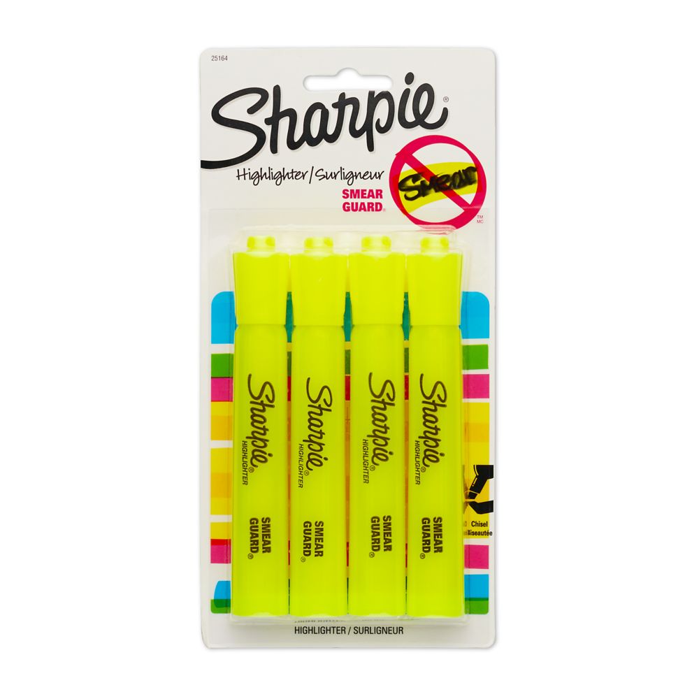 Sharpie Fluorescent Yellow Highlighter with SmearGuard 2 Count 1 Pack Each By 