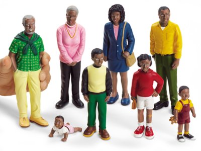 african american dollhouse family