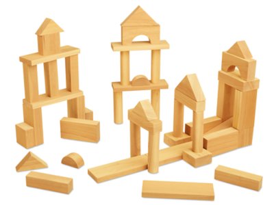 kindergarten wooden building blocks