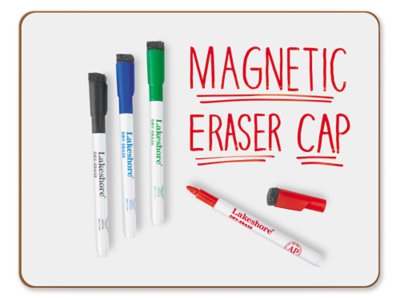 Write & Wipe Markers with Eraser Caps Set of 4 Colors at