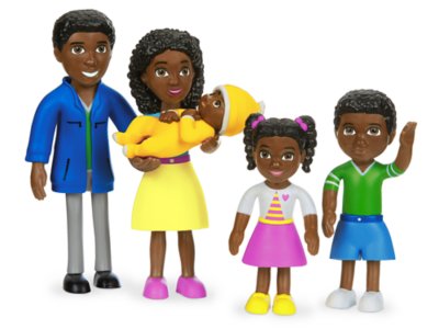 african american dollhouse family