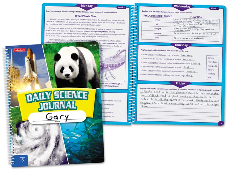 Daily Science Journal - Gr. 5 at Lakeshore Learning
