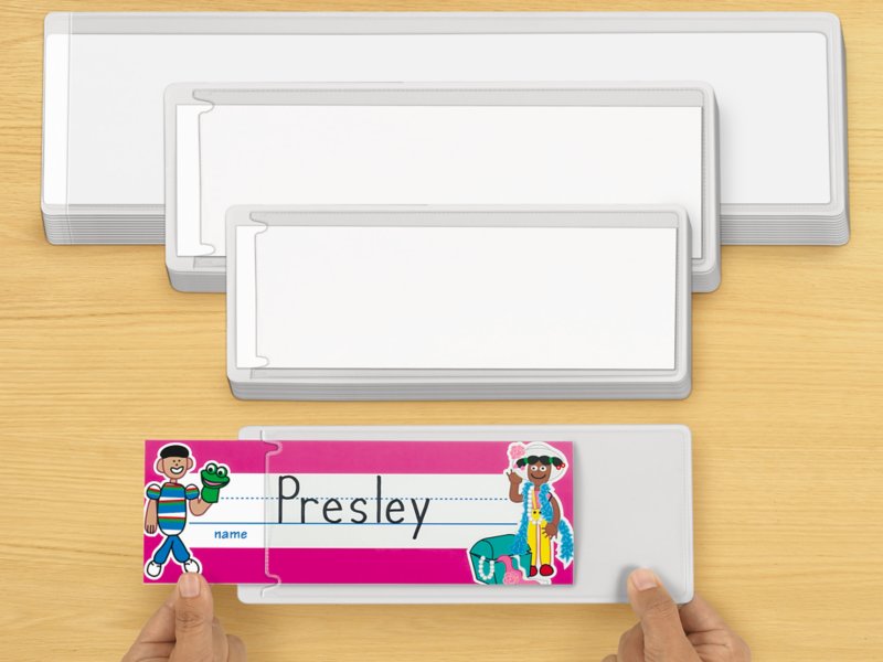 Self Adhesive Nameplate Sleeves Set Of 12 At Lakeshore Learning