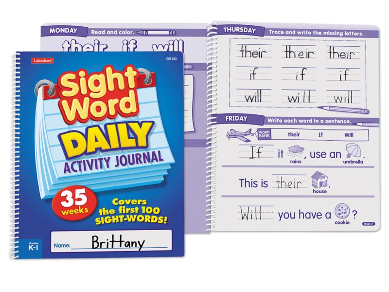 Sight Word Daily Activity Journal At Lakeshore Learning