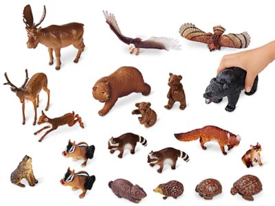 small plastic forest animals