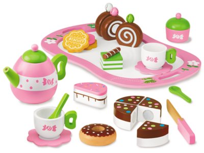 wooden tea party set