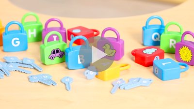 alphabet lock and key toy