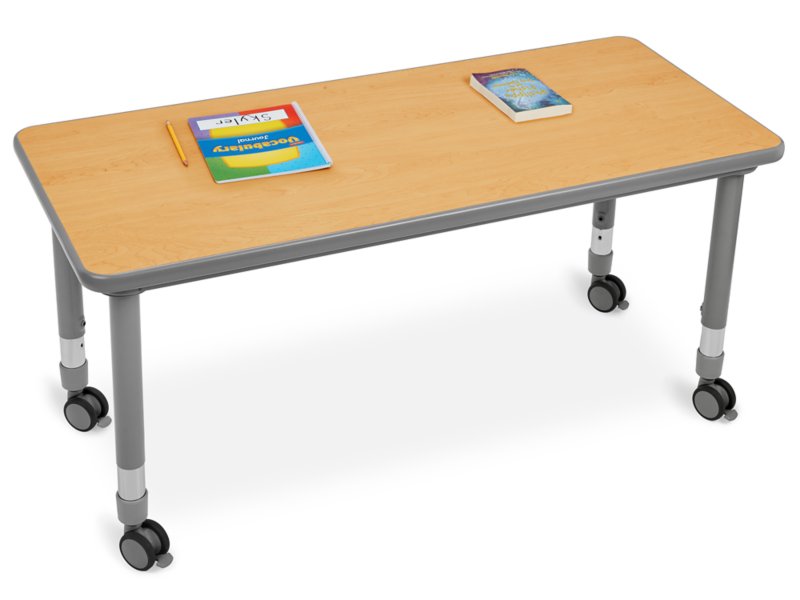 Flex Space Mobile Student Desk For Two Modern Maple At Lakeshore