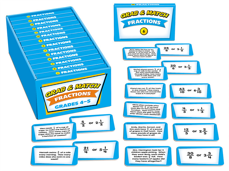 Grab Match Leveled Fractions Quickies Gr 4 5 At Lakeshore Learning