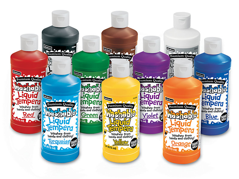 Lakeshore Fully Washable Liquid Tempera Paint Pint Set of 10 Colors