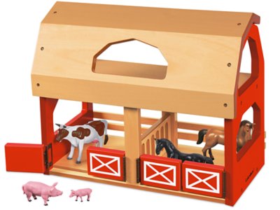 farm animals and barn toy