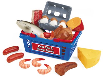 Let’s Go Shopping Meat, Fish & Cheese Basket at Lakeshore Learning