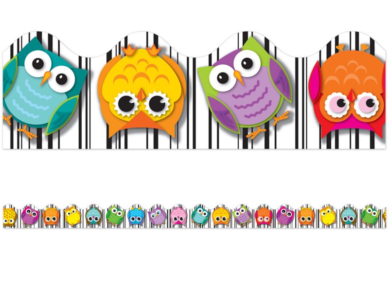 Colorful Owl Scalloped Border At Lakeshore Learning