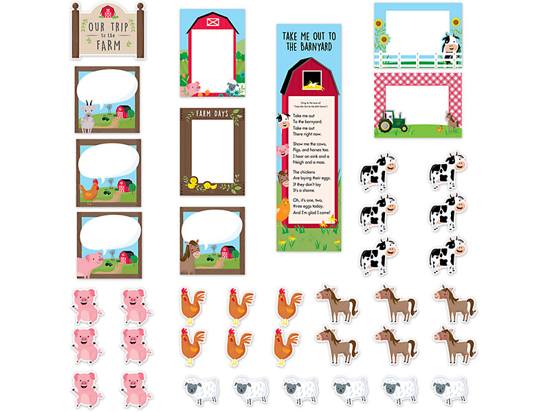 Educational 65 Pieces Welcome to the Farm Bulletin Board Set