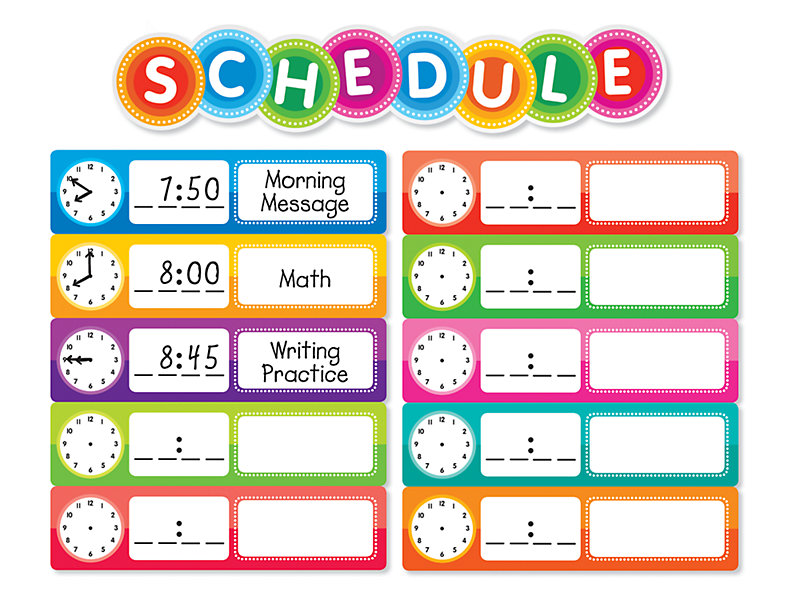 Color Your Classroom Class Schedule Bulletin Board Set At Lakeshore Learning