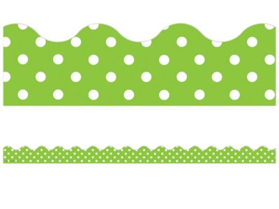 Lime Green Polka Dot Scalloped Border at Lakeshore Learning