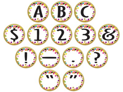 Confetti Circle 3 1/2" Punch-Out Letters at Lakeshore Learning