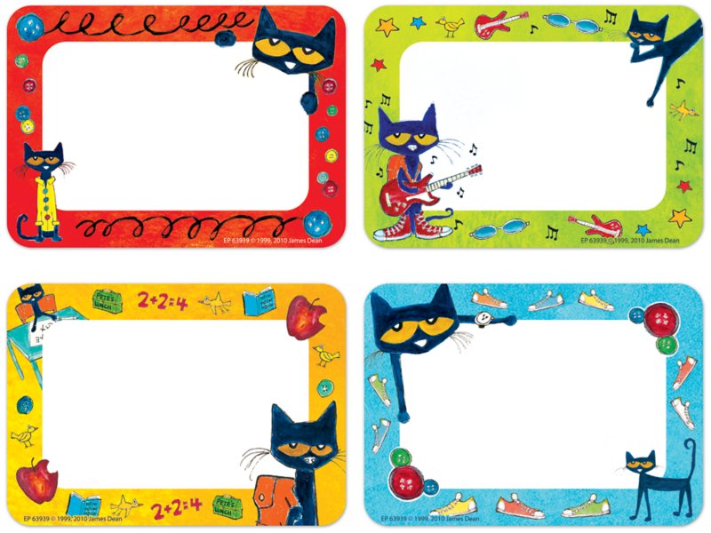 Pete The Cat Name Tags Variety Pack At Lakeshore Learning