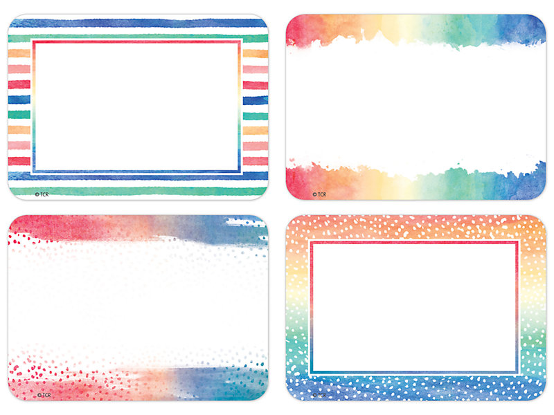 Watercolor Name Tags - Variety Pack at Lakeshore Learning