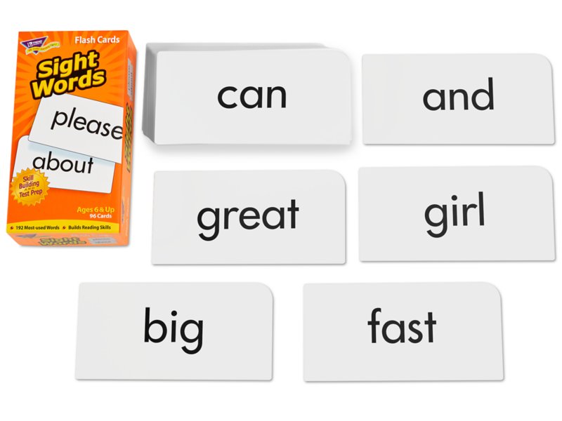 visual flash cards sight words