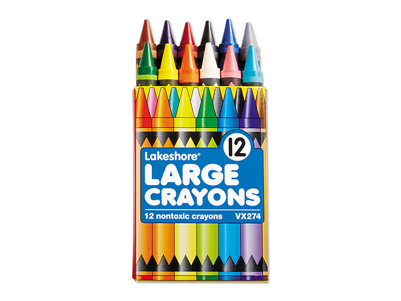 Lakeshore Best-Buy Large Crayons - 12-Color Box