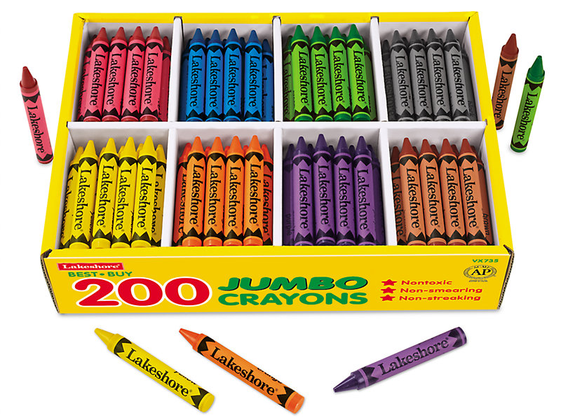 Lakeshore Best-Buy Jumbo Crayons - 8-Color Box