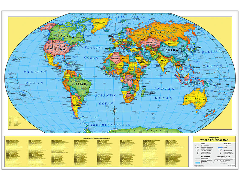 Write Wipe World Wall Map