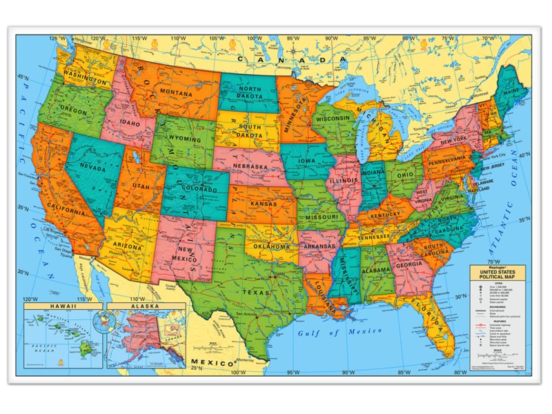 wall map of usa Write Wipe U S A Wall Map At Lakeshore Learning wall map of usa