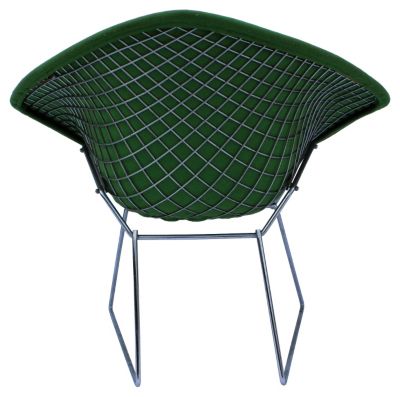 Modern wool seat cover from Knoll Associates on a Harry Bertoia Diamond chair, 1952.