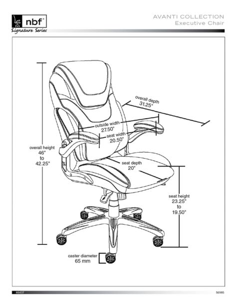 Faux Leather Ergonomic Flip Arm Executive Chair