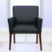 Black Vinyl Guest Chair w/ Mahogany Finish | OfficeChairs.com