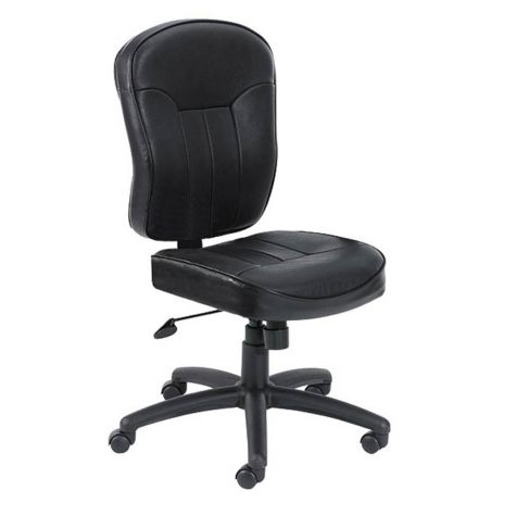 Linus Bonded Leather Armless Computer, Leather Computer Chair