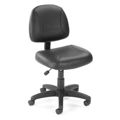 Sawyer Bonded Leather Lite Duty Armless, Armless Leather Desk Chair