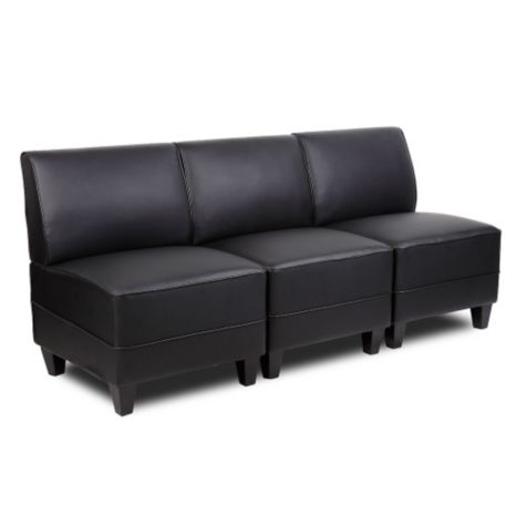 Tyler Faux Leather Armless Sectional, Is Faux Leather Sofa Good