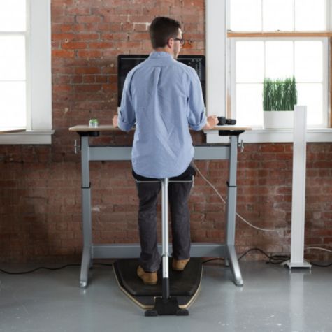 Focal Locus Nubuck Leaning Stool W Anti Fatigue Mat Officechairs Com
