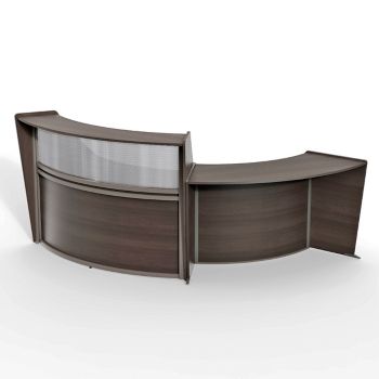 Curved Two Piece Ada Reception Set With Plexi 116w X 49d