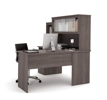 Sutton L Shaped Desk W Hutch 63 W By Bestar Officefurniture Com